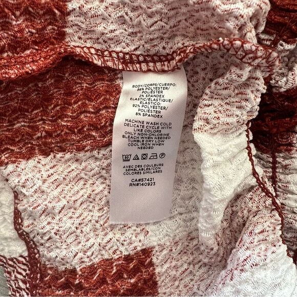 Loft Rust & White Smocked Stretchy Peplum Sleeveless Top - Picture 10 of 10